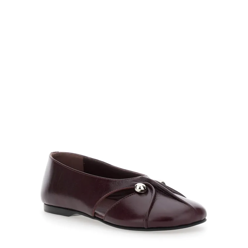 Ballerina Sko^ALOHAS Burgundy Læder Ballet Flats Rød