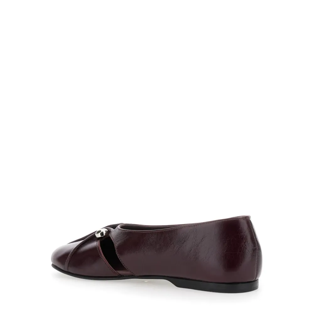 Ballerina Sko^ALOHAS Burgundy Læder Ballet Flats Rød