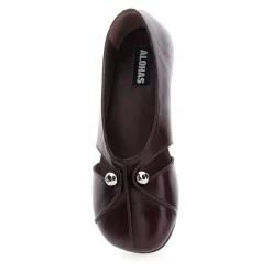 Ballerina Sko^ALOHAS Burgundy Læder Ballet Flats Rød