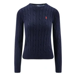 Striktrøjer & Sweatere<Polo Ralph Lauren Cable Knit Bomulds Sweater Blå