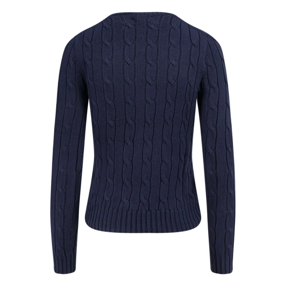 Striktrøjer & Sweatere<Polo Ralph Lauren Cable Knit Bomulds Sweater Blå
