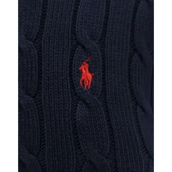 Striktrøjer & Sweatere<Polo Ralph Lauren Cable Knit Bomulds Sweater Blå