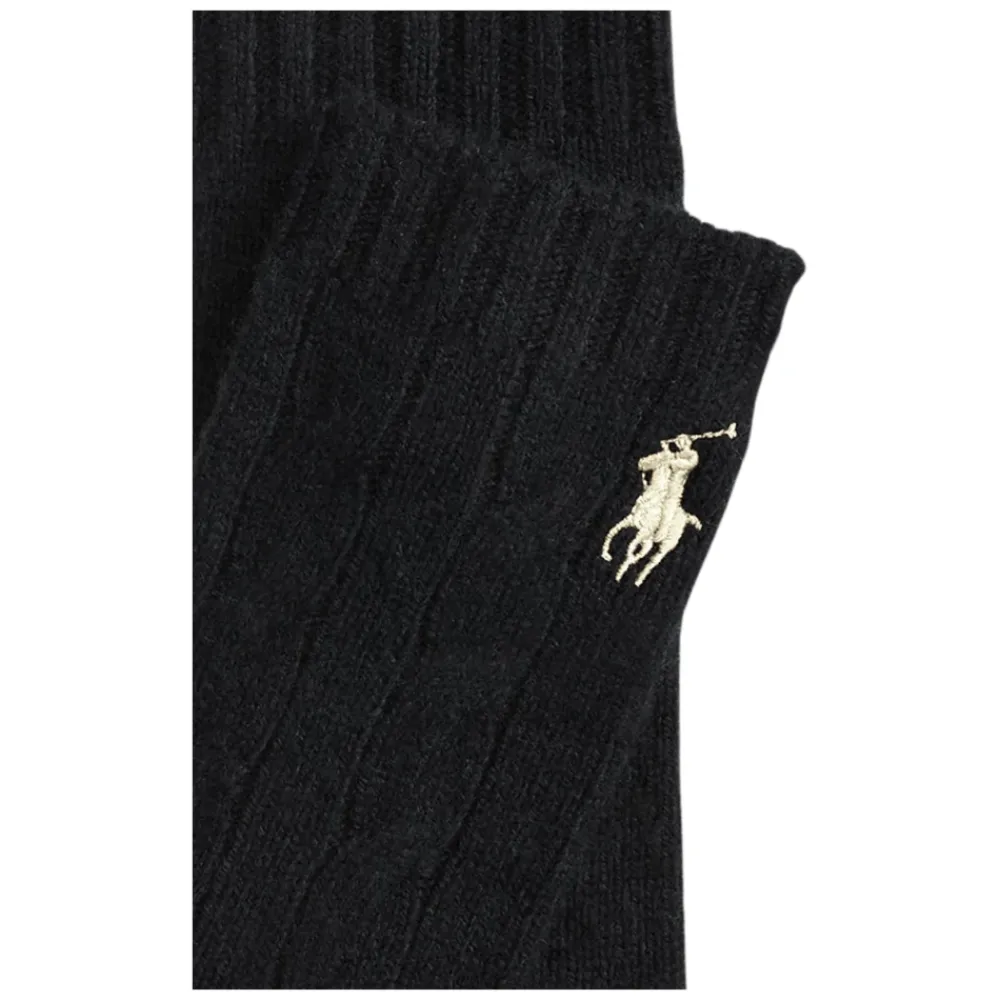 Handsker^Ralph Lauren Cable Knit Full-Finger Gloves Sort