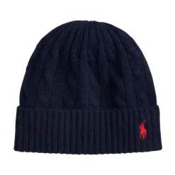 Huer & Kasketter^Ralph Lauren Cable Wool-Cashmere Beanie Blå