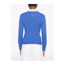 Striktrøjer & Sweatere<Ralph Lauren Cable-strikket V-hals sweater Blå