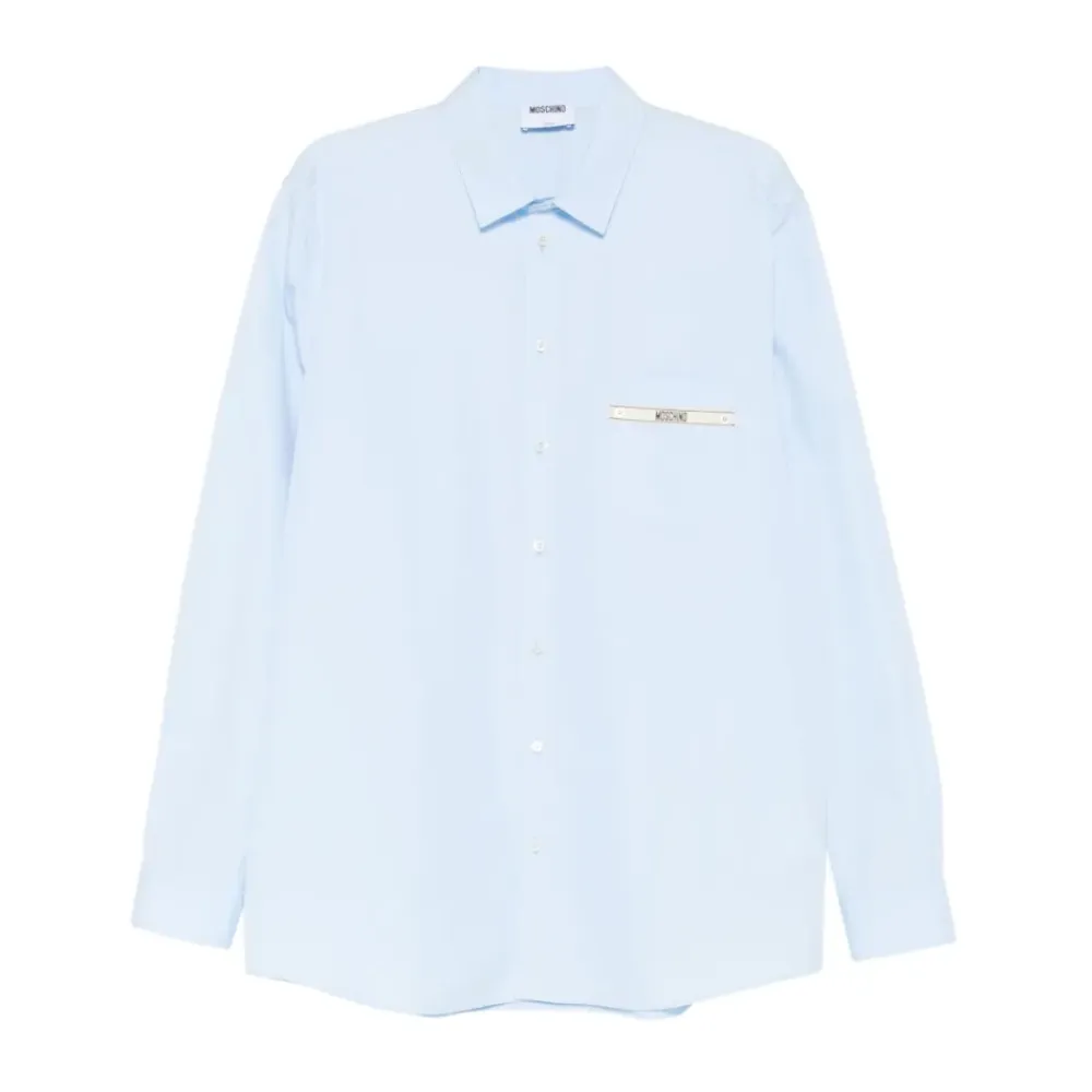 Skjorter<Moschino Camicia con logo Blå