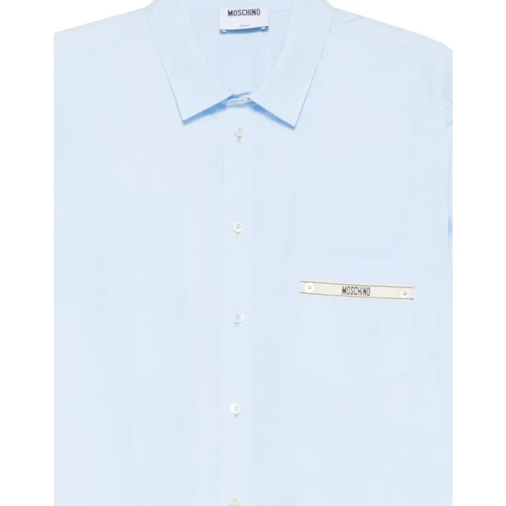 Skjorter<Moschino Camicia con logo Blå