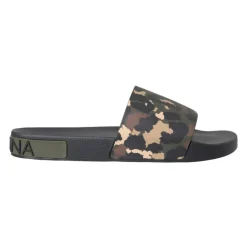 Sandaler<Dolce & Gabbana Camouflage Læder Slides Multifarvet