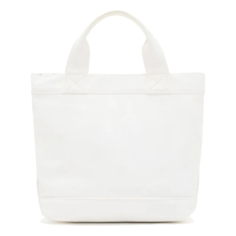 Tasker^Armani Canvas Shopper Taske med Logo Broderi Hvid