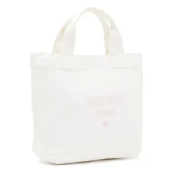 Tasker^Armani Canvas Shopper Taske med Logo Broderi Hvid