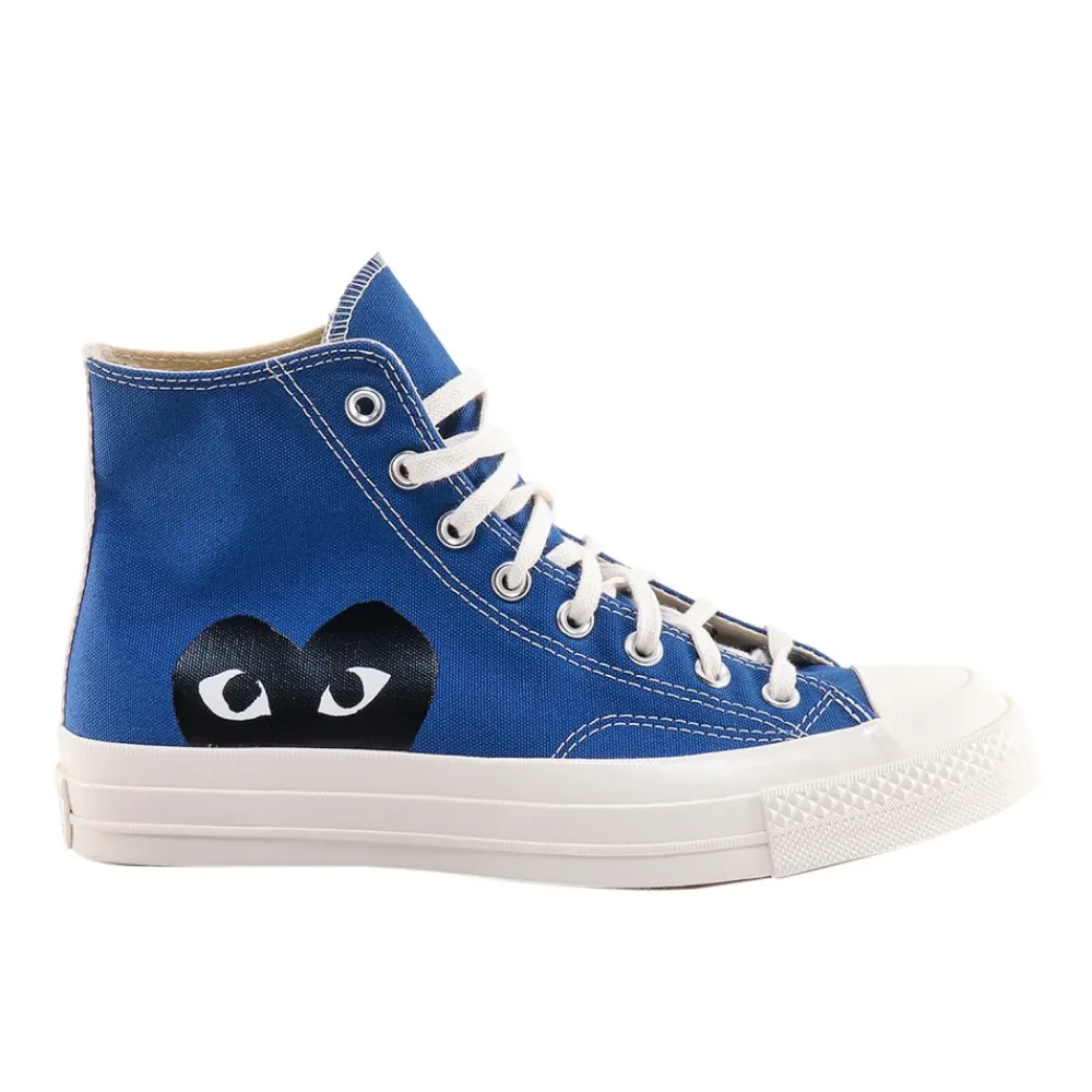 Hjemmesko^Comme des Garçons Canvas Sneakers med Lateralt Print Blå