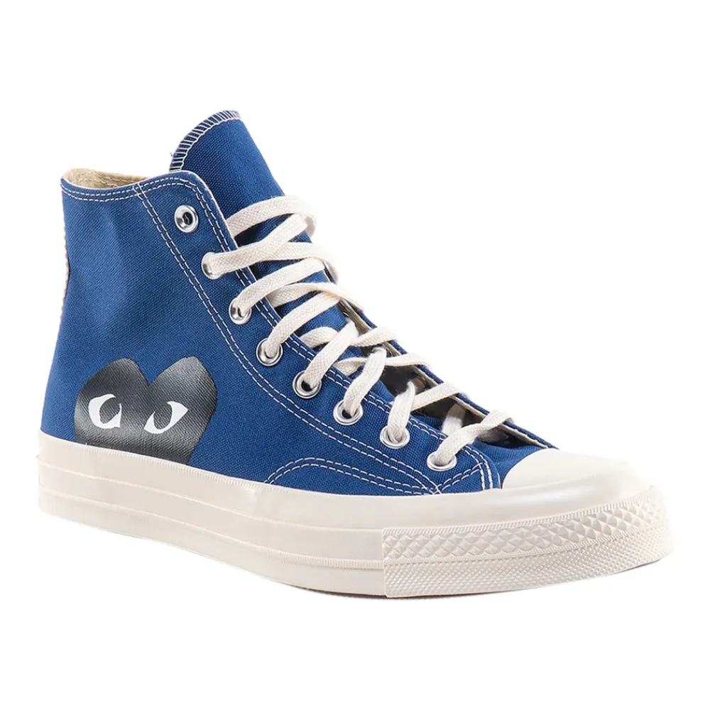 Hjemmesko^Comme des Garçons Canvas Sneakers med Lateralt Print Blå