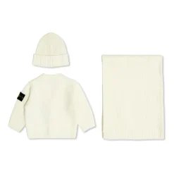 Bodystocking & Sæt^Stone Island Cardigan, Halstørklæde og Hue Sæt Beige