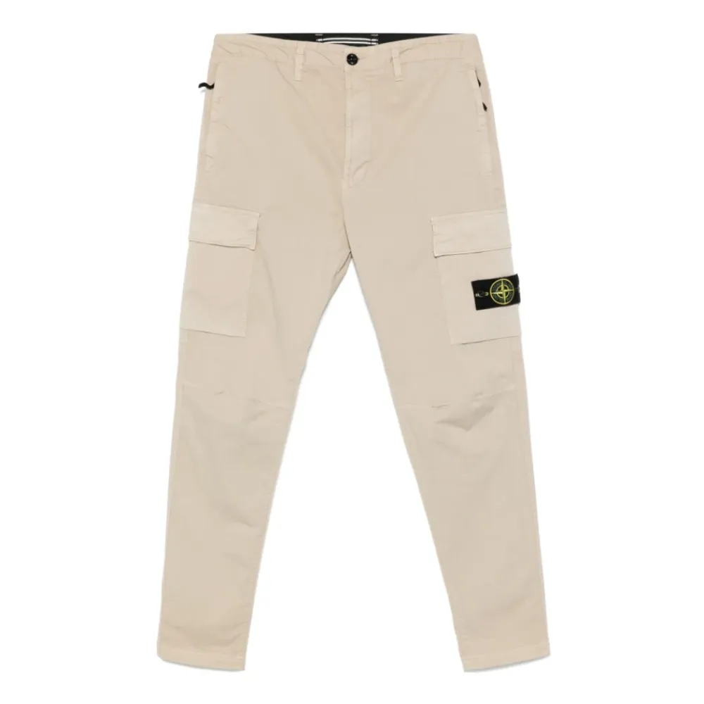 Bukser<Stone Island Cargo bukser i bomuld stretch Beige