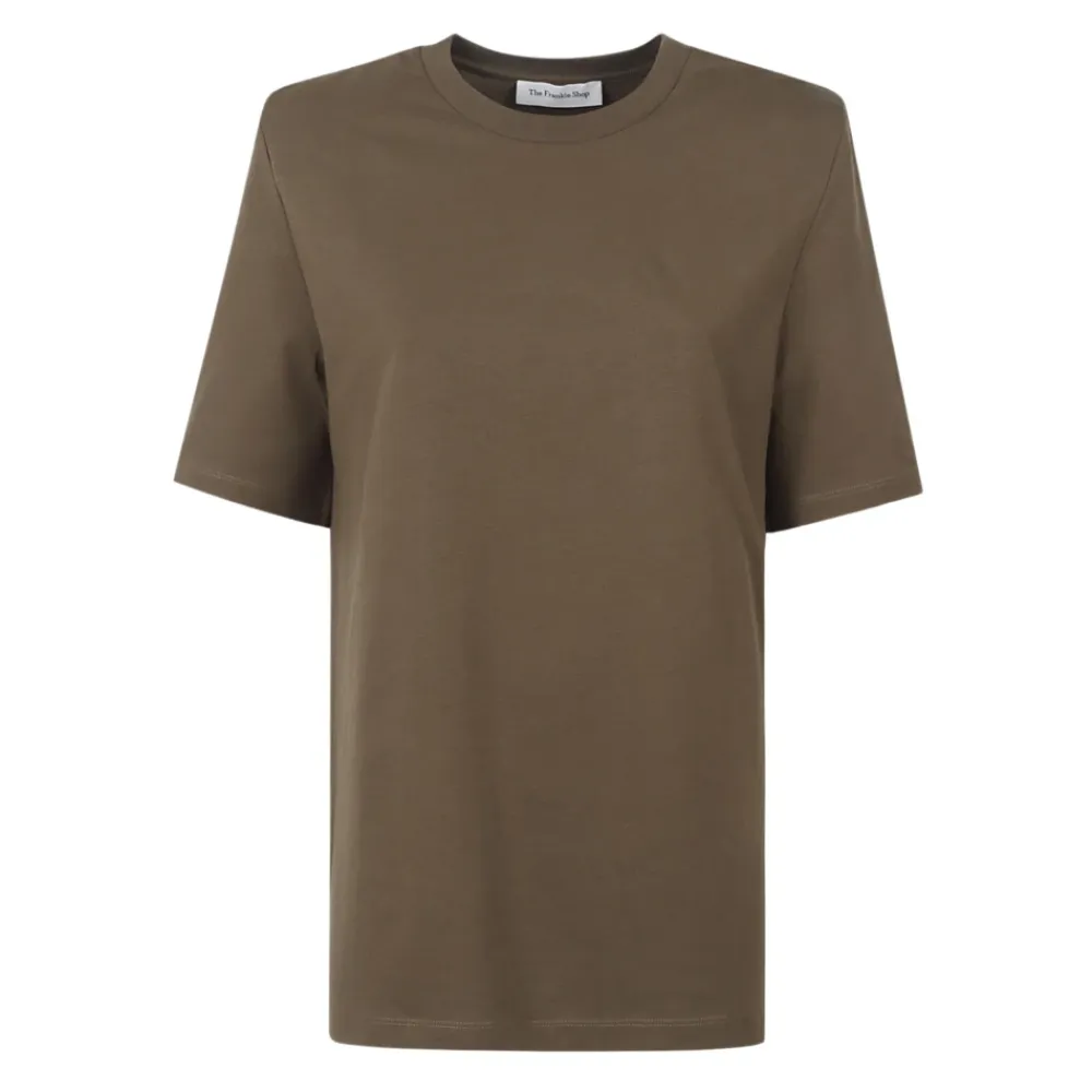 T-Shirts<The Frankie Shop Carrington Padded Shoulder Tee Grøn