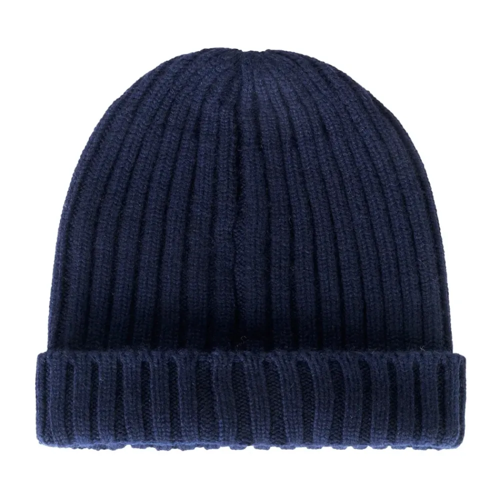 Huer, Kasketter & Hatte<Fedeli Cashmere Beanie Hue Blå