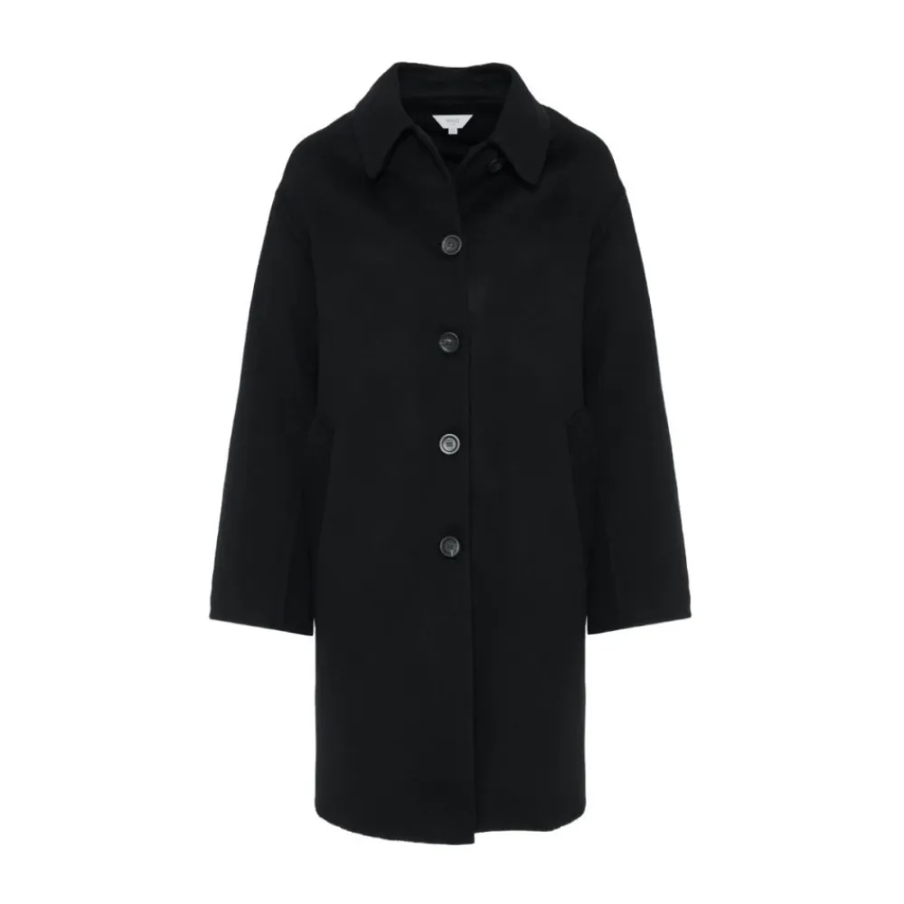 Frakker<Malo Cashmere Coat Sort