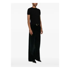 T-Shirts<Lisa Yang Cashmere Kortærmet Rund Hals Fin Strik Sort