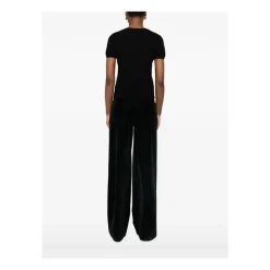 T-Shirts<Lisa Yang Cashmere Kortærmet Rund Hals Fin Strik Sort