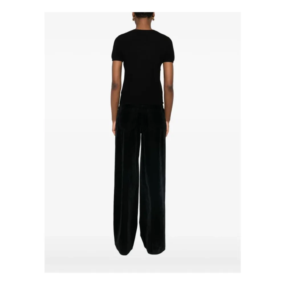 T-Shirts<Lisa Yang Cashmere Kortærmet Rund Hals Fin Strik Sort