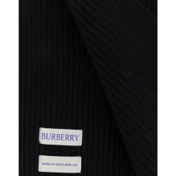 Halstørklæder Og Tørklæder^Burberry Cashmere Ribstrikket Tørklæde Sort