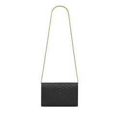Skuldertasker<Saint Laurent Cassandre Chain Wallet Sort
