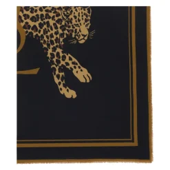 Tørklæder<Saint Laurent Cassandre Large Square Scarf Sort
