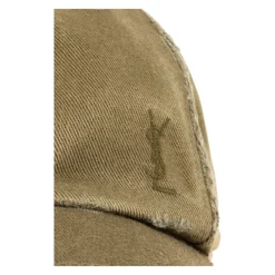 Huer & Kasketter<Saint Laurent Cassandre Washed Denim Baseball Cap Grøn