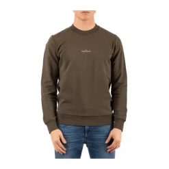 Trøjer|Sweatshirts<Stone Island Casual Hættetrøje Sweatshirt Grøn