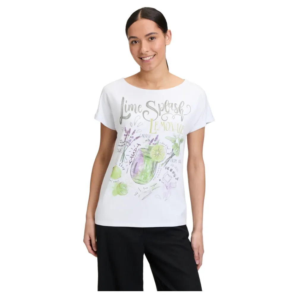 T-Shirts^Betty Barclay Casual Statement Shirt med U-båd Halsudskæring Hvid