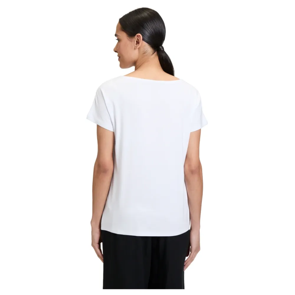 T-Shirts^Betty Barclay Casual Statement Shirt med U-båd Halsudskæring Hvid