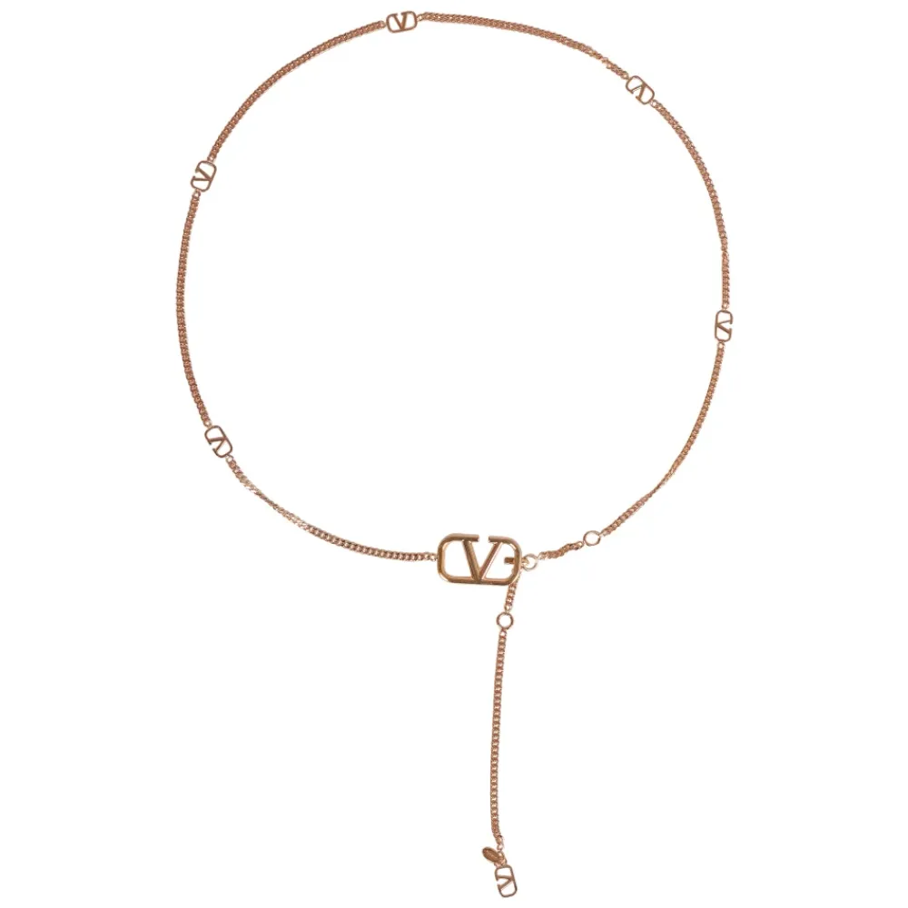 Bælter|Bælter^Valentino Garavani Chain Belt Vlogo Signature Gul