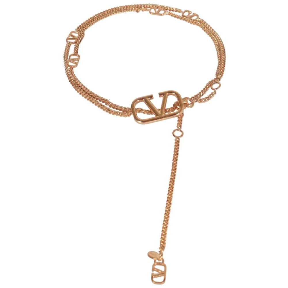 Bælter|Bælter^Valentino Garavani Chain Belt Vlogo Signature Gul