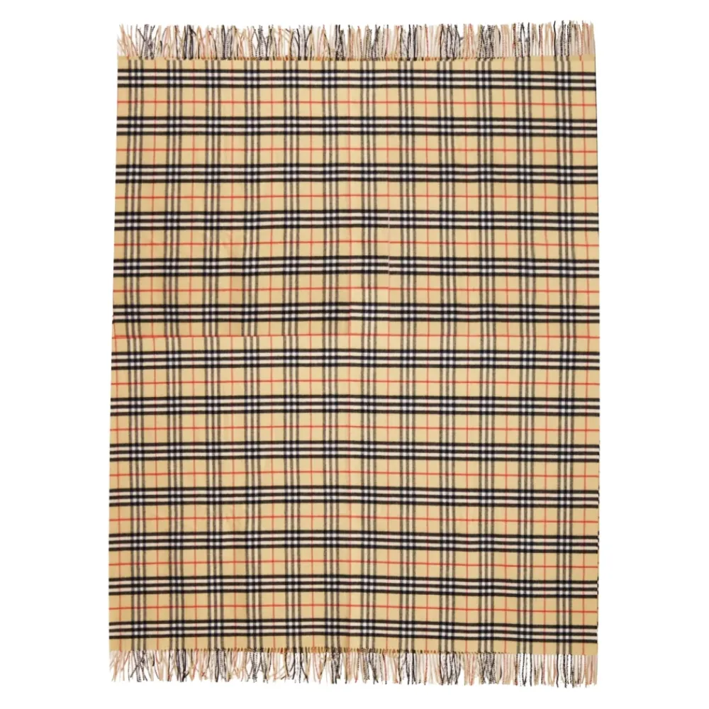 Halstørklæder Og Tørklæder<Burberry Check Cashmere Scarf Beige