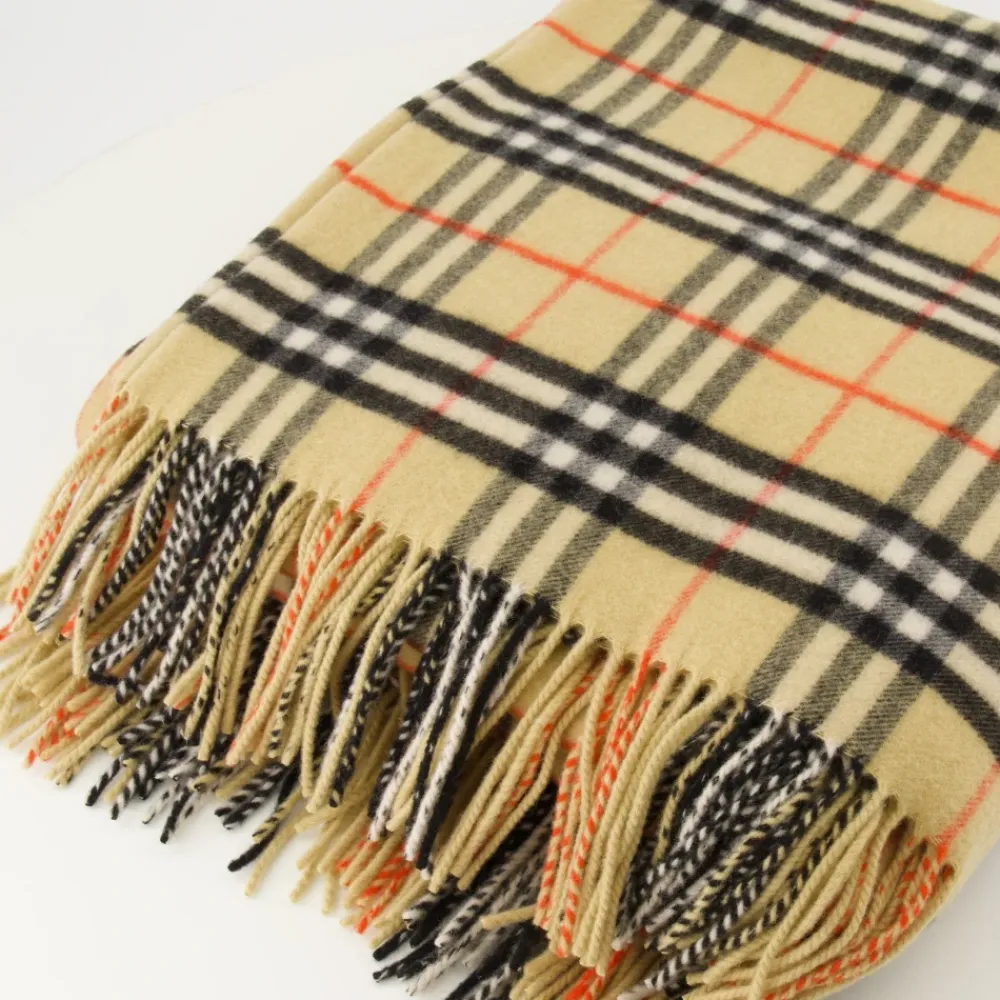Halstørklæder Og Tørklæder<Burberry Check Cashmere Scarf Beige