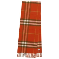 Halstørklæder Og Tørklæder^Burberry Check Cashmere Tørklæde Orange