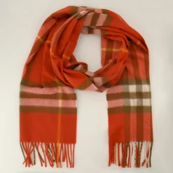 Halstørklæder Og Tørklæder^Burberry Check Cashmere Tørklæde Orange