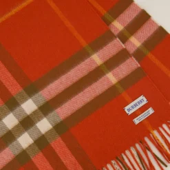 Halstørklæder Og Tørklæder^Burberry Check Cashmere Tørklæde Orange