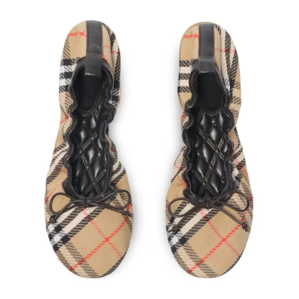Ballerina Sko^Burberry Check Fawn Ballerinas Beige