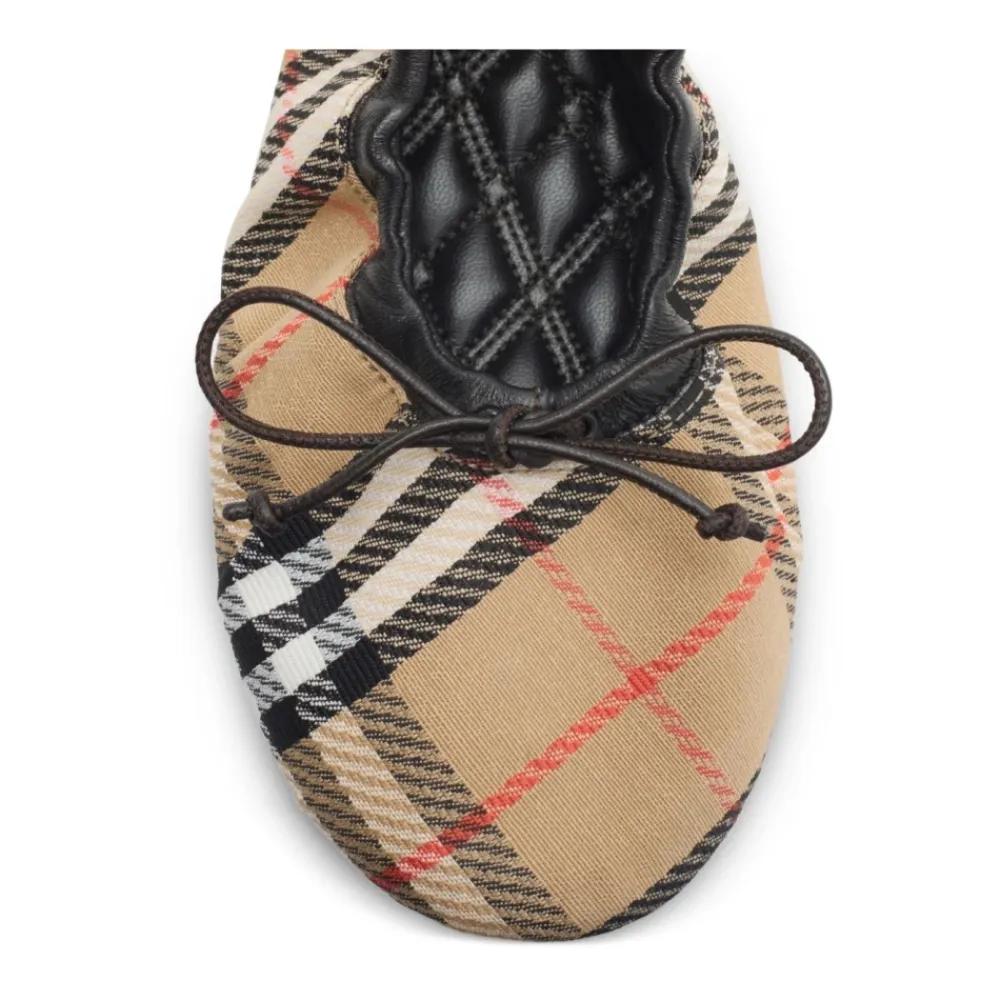 Ballerina Sko^Burberry Check Fawn Ballerinas Beige