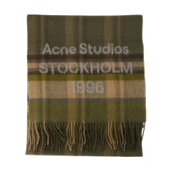 Halstørklæder Og Tørklæder|Tørklæder^Acne Studios Check Logo Scarf - Wide Grøn