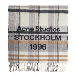 Halstørklæder Og Tørklæder|Tørklæder^Acne Studios Check logo scarf - Wide Grå