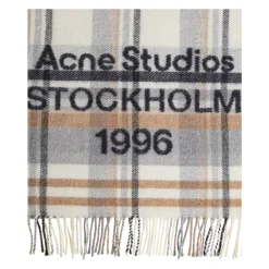 Halstørklæder Og Tørklæder|Tørklæder^Acne Studios Check logo scarf - Wide Grå