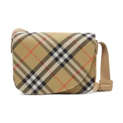 Tasker<Burberry Check Messenger Taske Beige