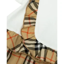 Kjoler & Nederdele<Burberry Check Trim Stretch Cotton Dress Beige