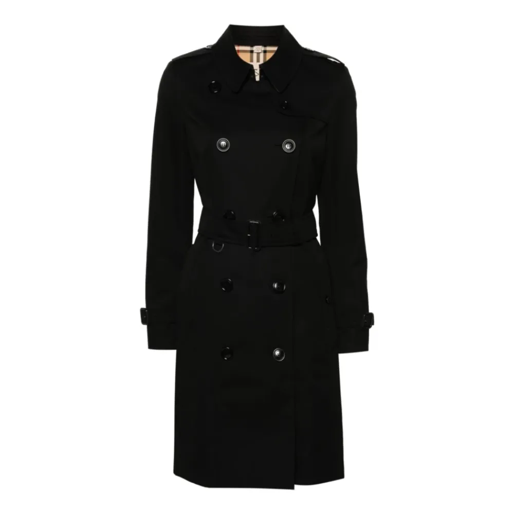Frakker<Burberry Chelsea Cotton Trenchcoat Sort