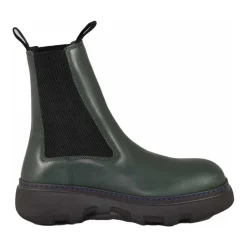 Chelsea Boots^Burberry Chelsea Creeper Støvler i Læder Mix Grøn