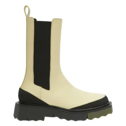 Chelsea Boots^Off White Chelsea-støvler med svampeeffekt-sål Beige