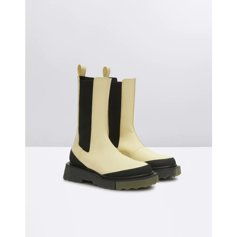 Chelsea Boots^Off White Chelsea-støvler med svampeeffekt-sål Beige