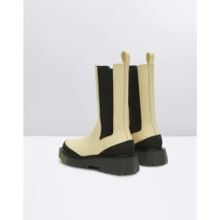 Chelsea Boots^Off White Chelsea-støvler med svampeeffekt-sål Beige